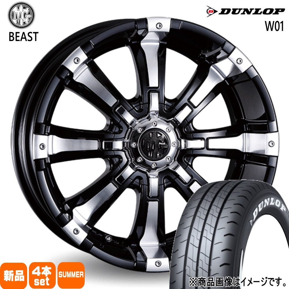 215/60R17 109/107 LT W01 W01 ダンロップ DUNLOP 新品 夏用 サマータイヤ ホイール 4本セット CRIMSON MG BEAST 17&times;6.5+48 6/139.7｜タイヤショップ78