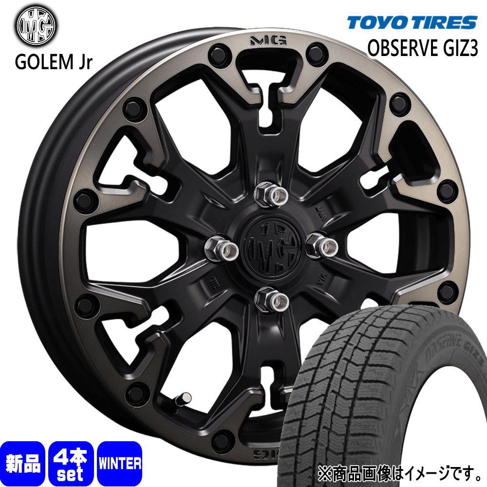 175/60R16 オブザーブ ギズ3 OBSERVE GIZ3 トーヨータイヤ TOYOTIRES 新品 冬用 スタッドレスタイヤ ホイール 4本セット CRIMSON MG GOLEM Jr 16×6.0+38 4/100|タイヤショップ78