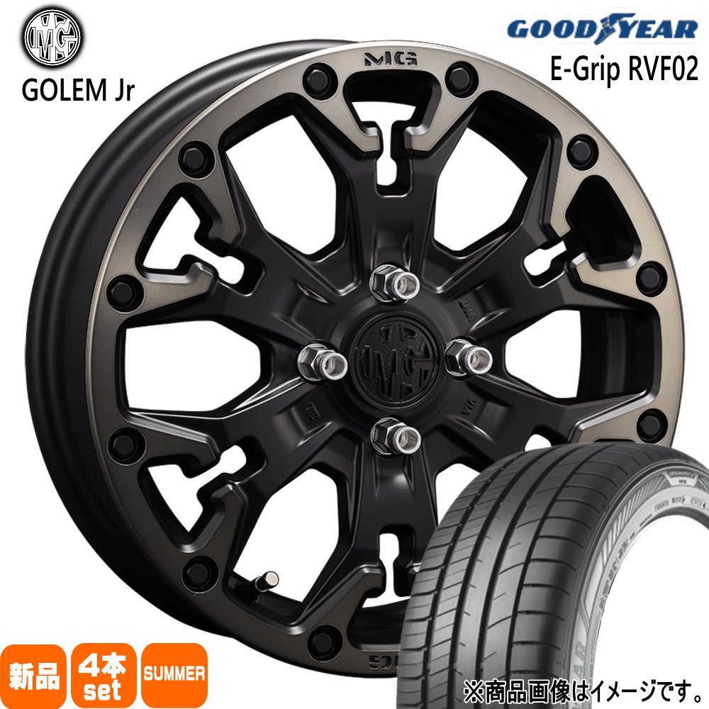 215/65R16 98H エフィシェントグリップ RVF02 EfficentGrip RVF02 グッドイヤー GOODYEAR 新品 夏用 サマータイヤ ホイール 4本セット CRIMSON MG GOLEM Jr 16×6.0+38 4/100|タイヤショップ78