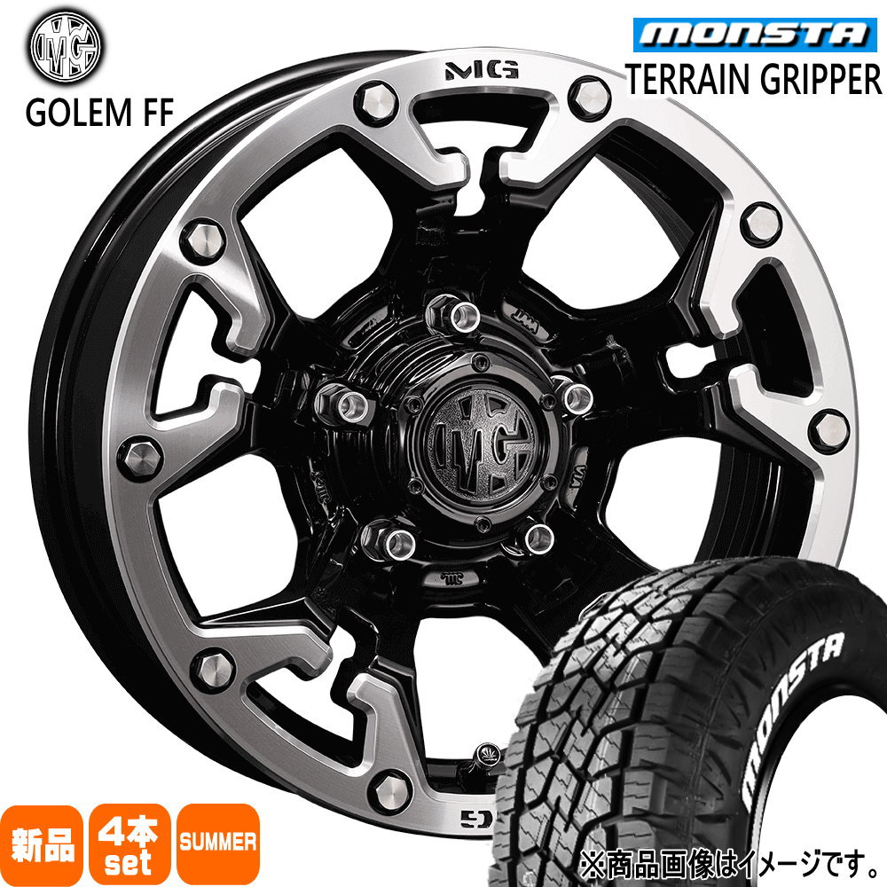 215/70R16 107/105Q LT テレーングリッパー TERRAIN GRIPPER モンスタ MONSTA 新品 夏用 サマータイヤ ホイール 4本セット CRIMSON MG GOLEM FF 16×6.0-5 5/139.7|タイヤショップ78