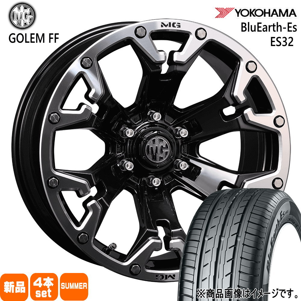 215/60R17 96H ブルーアース ES ES32 BluEarth-Es ES32 ヨコハマ YOKOHAMA 新品 夏用 サマータイヤ ホイール 4本セット CRIMSON MG GOLEM FF 17×7.0+38 6/139.7|タイヤショップ78