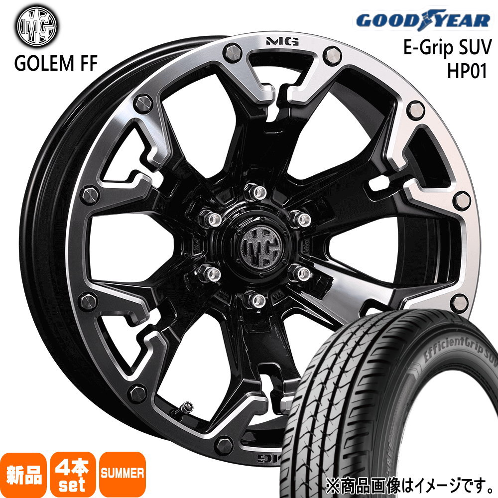 265/70R17 115S エフィシェントグリップ?SUV HP01 EfficientGrip SUV HP01 グッドイヤー GOODYEAR 新品 夏用 サマータイヤ ホイール 4本セット CRIMSON MG GOLEM FF 17&times;8.0+20 6/139.7｜タイヤショップ78