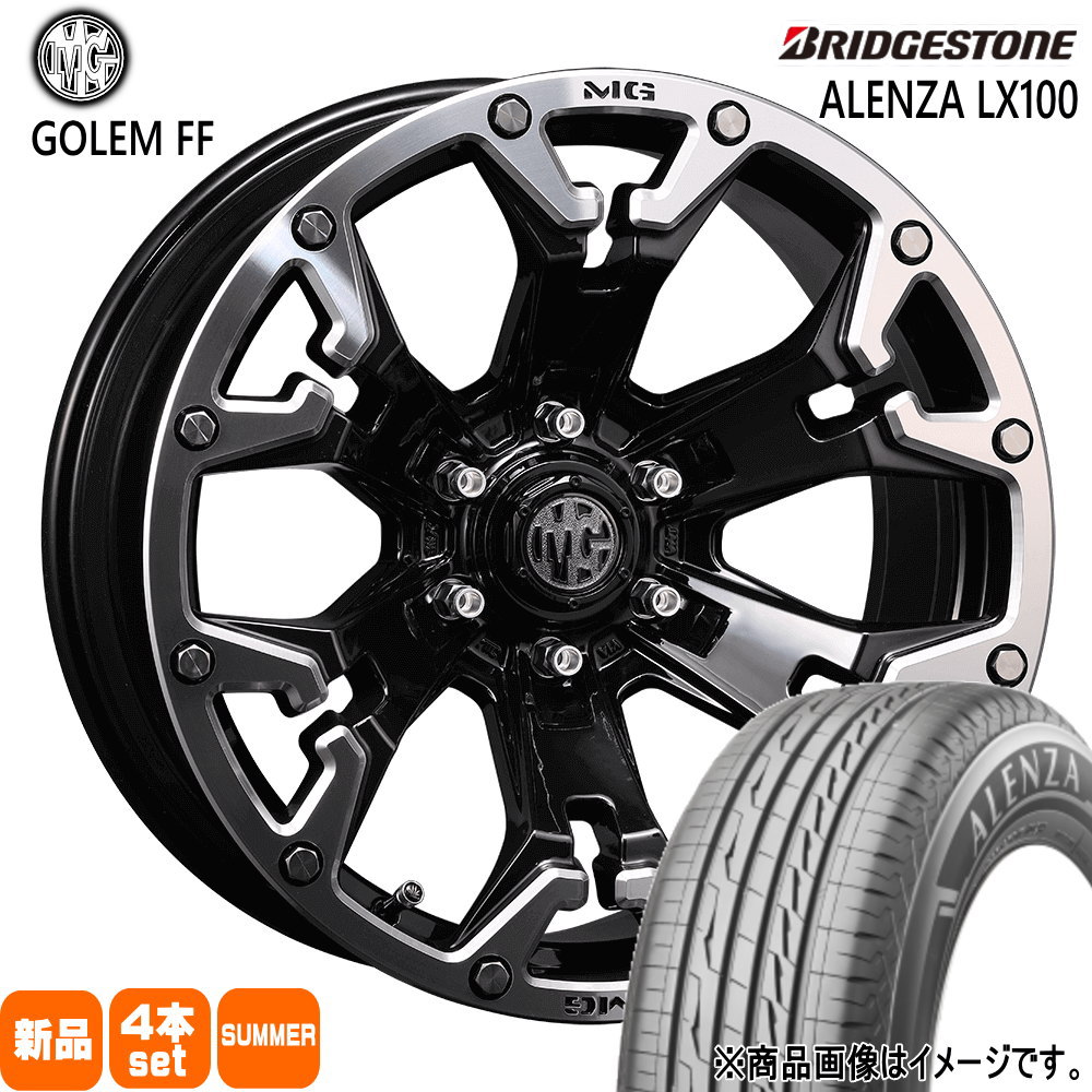 215/60R17 96H アレンザ LX100 ALENZA LX100 ブリヂストン BRIDGESTONE 新品 夏用 サマータイヤ ホイール 4本セット CRIMSON MG GOLEM FF 17×7.0+38 6/139.7|タイヤショップ78