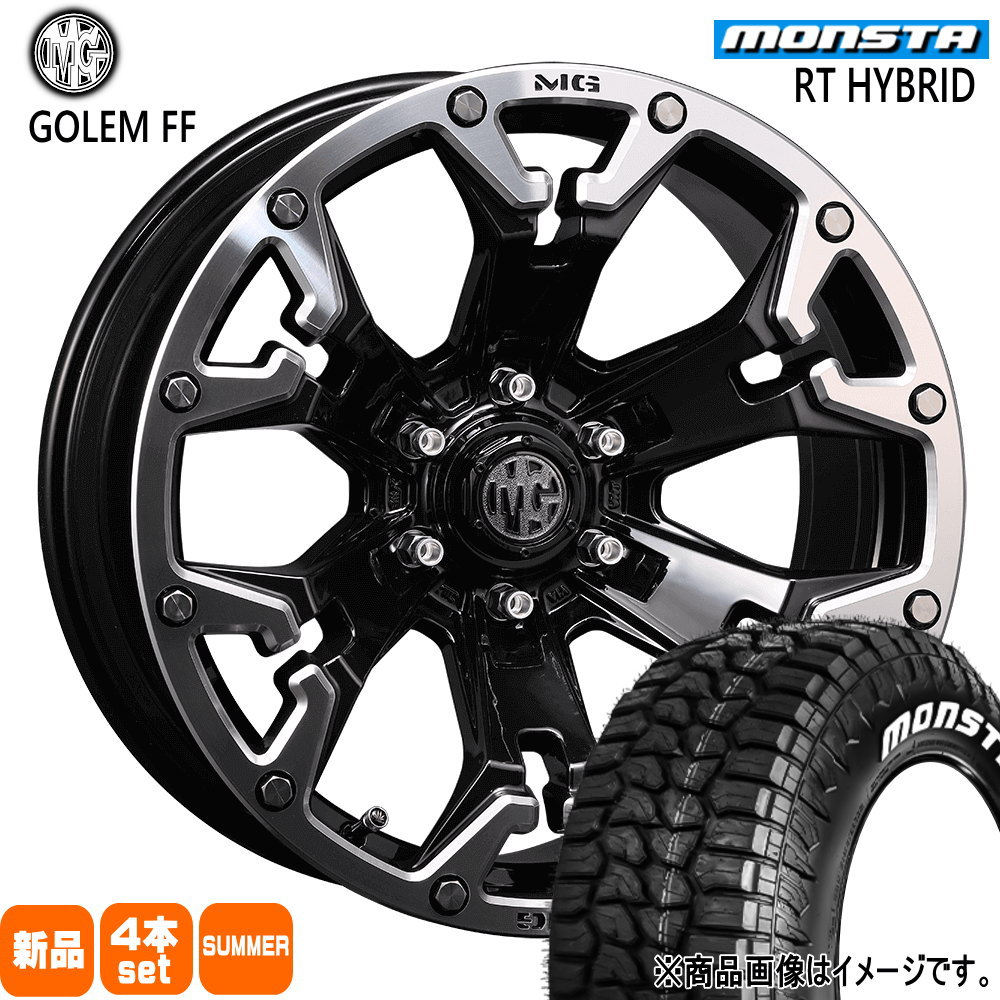 215/65R16 109/107Q LT RTハイブリッド RT HYBRID モンスタ MONSTA 新品 夏用 サマータイヤ ホイール 4本セット CRIMSON MG GOLEM FF 16&times;7.0+35 5/114.3｜タイヤショップ78 118,195円