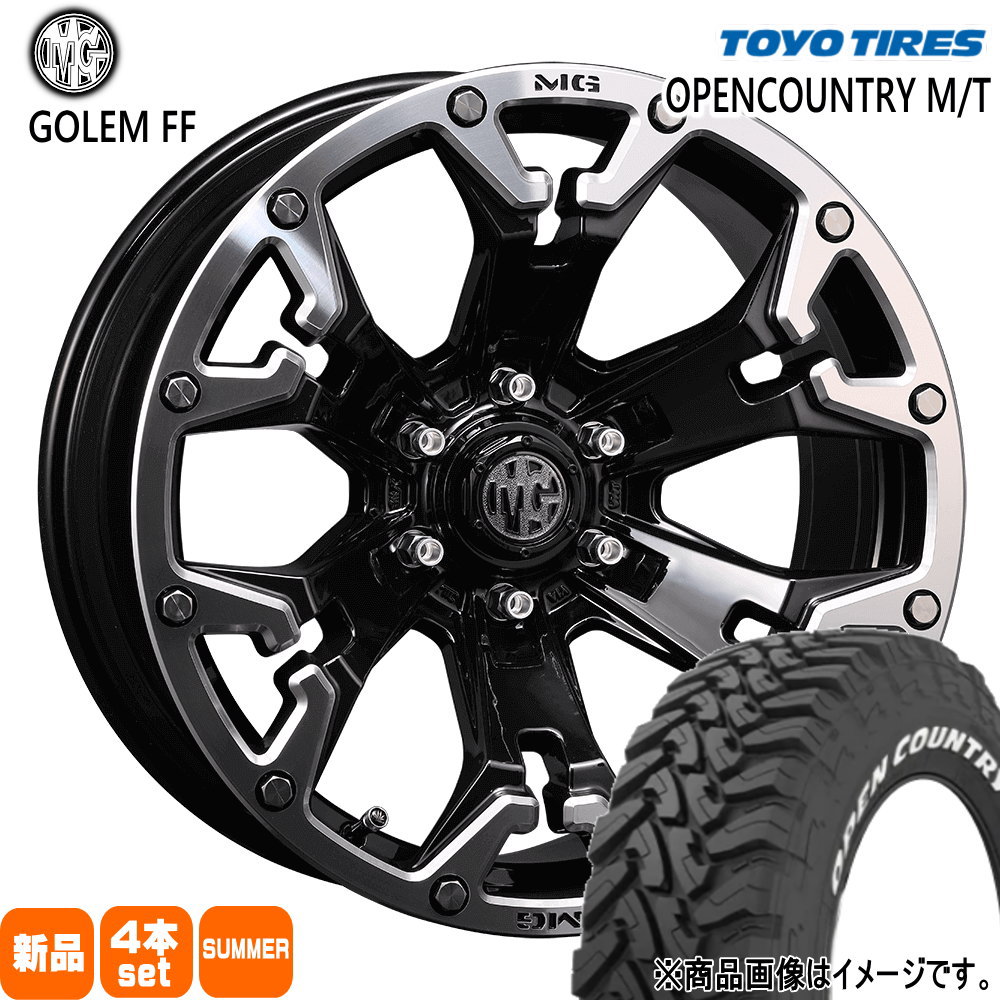 225/75R16 103/100Q LT オープンカントリー MT OPENCOUNTRY M/T トーヨータイヤ TOYOTIRES 新品 夏用 サマータイヤ ホイール 4本セット CRIMSON MG GOLEM FF 16×7.0+35 5/114.3|タイヤショップ78