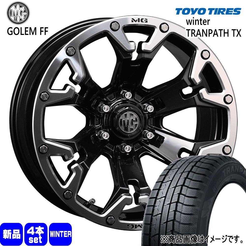 225/60R17 99Q ウィンタートランパス TX WinterTRANPATH TX トーヨータイヤ TOYOTIRES 新品 冬用 スタッドレスタイヤ ホイール 4本セット CRIMSON MG GOLEM FF 17&times;7.0+32 5/114.3｜タイヤショップ78