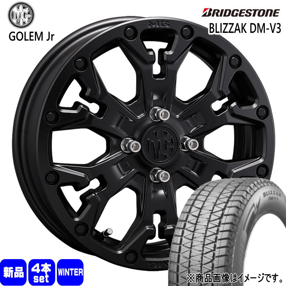 215/70R16 100Q ブリザック DMV3 BLIZZAK DM-V3 ブリヂストン BRIDGESTONE 新品 冬用 スタッドレスタイヤ ホイール 4本セット CRIMSON MG GOLEM Jr 16×6.0+38 4/100|タイヤショップ78