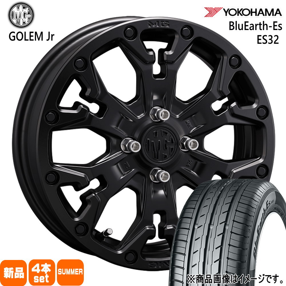 165/65R14 79S ブルーアース ES ES32 BluEarth-Es ES32 ヨコハマ YOKOHAMA 新品 夏用 サマータイヤ ホイール 4本セット CRIMSON MG GOLEM Jr 14&times;4.5+43 4/100｜タイヤショップ78
