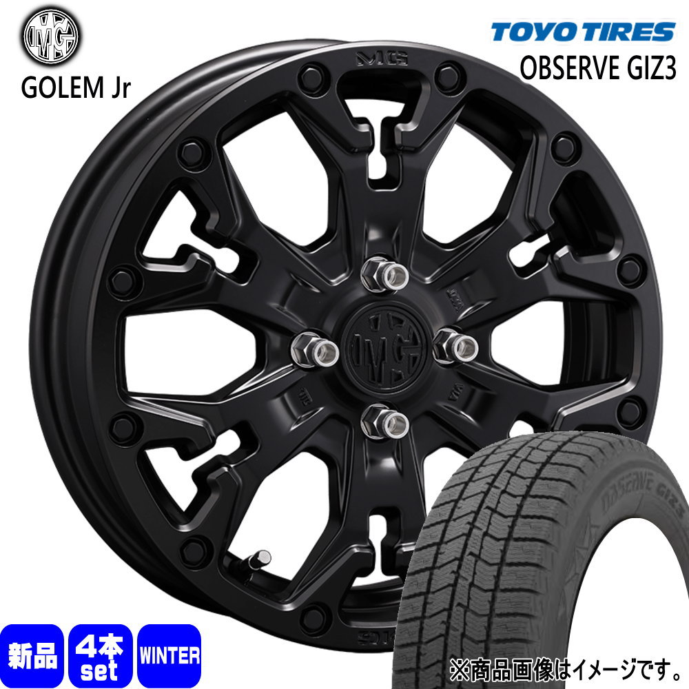 175/60R16 オブザーブ ギズ3 OBSERVE GIZ3 トーヨータイヤ TOYOTIRES 新品 冬用 スタッドレスタイヤ ホイール 4本セット CRIMSON MG GOLEM Jr 16×6.0+38 4/100|タイヤショップ78