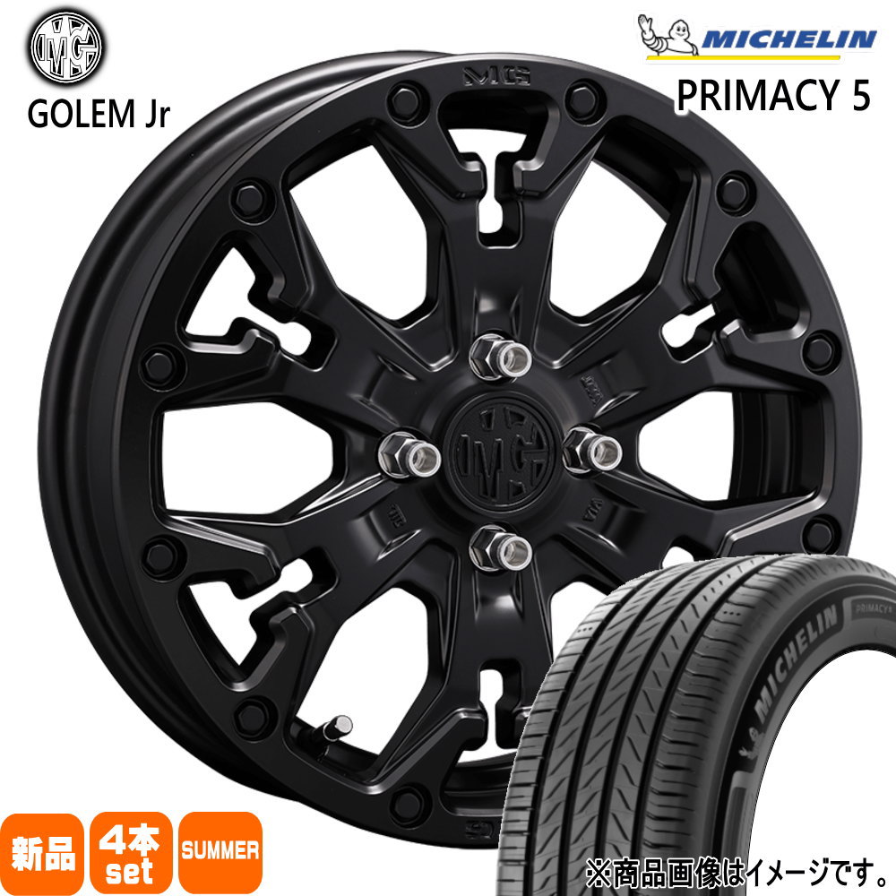 205/55R16 91W プライマシー5 RIMACY 5 ミシュラン MICHELIN 新品 夏用 サマータイヤ ホイール 4本セット CRIMSON MG GOLEM Jr 16×6.0+38 4/100|タイヤショップ78
