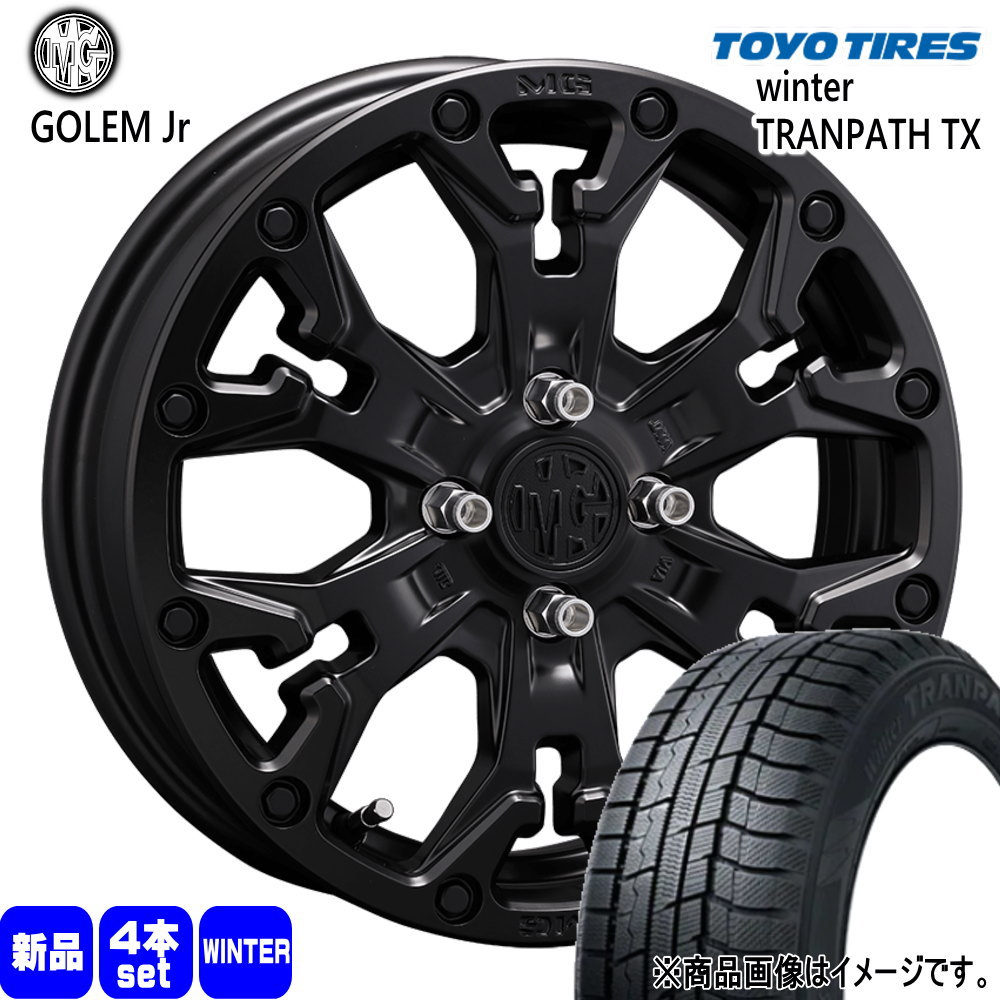 165/55R15 75Q ウィンタートランパス TX WinterTRANPATH TX トーヨータイヤ TOYOTIRES 新品 冬用 スタッドレスタイヤ ホイール 4本セット CRIMSON MG GOLEM Jr 15×4.5+43 4/100|タイヤショップ78