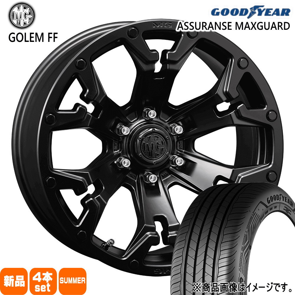205/60R16 92H アシュランス マックスガード ASSURANCE MAXGUARD グッドイヤー GOODYEAR 新品 夏用 サマータイヤ ホイール 4本セット CRIMSON MG GOLEM FF 16&times;7.0+35 5/114.3｜タイヤショップ78