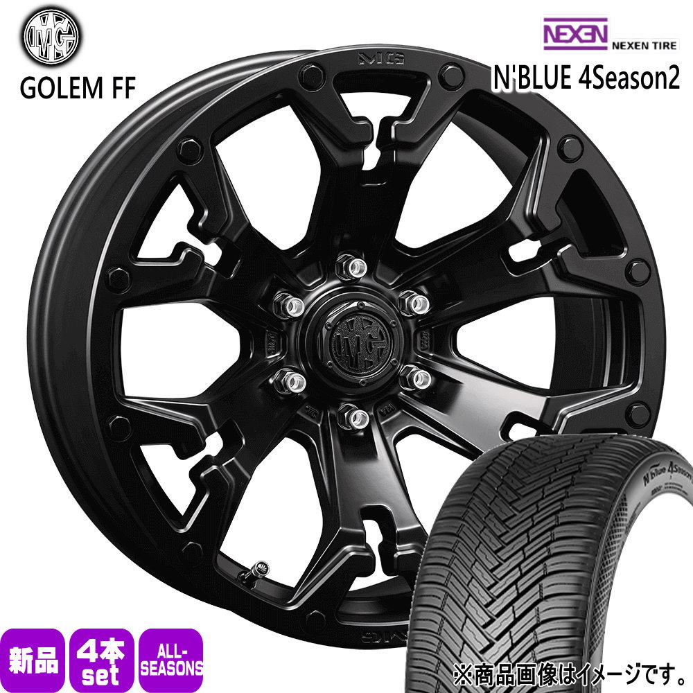 205/65R16 95H エヌブルー 4シーズン2 N BLUE 4Season2 ネクセン NEXEN 新品 夏冬兼用 オールシーズンタイヤ ホイール 4本セット CRIMSON MG GOLEM FF 16&times;7.0+35 5/114.3｜タイヤショップ78
