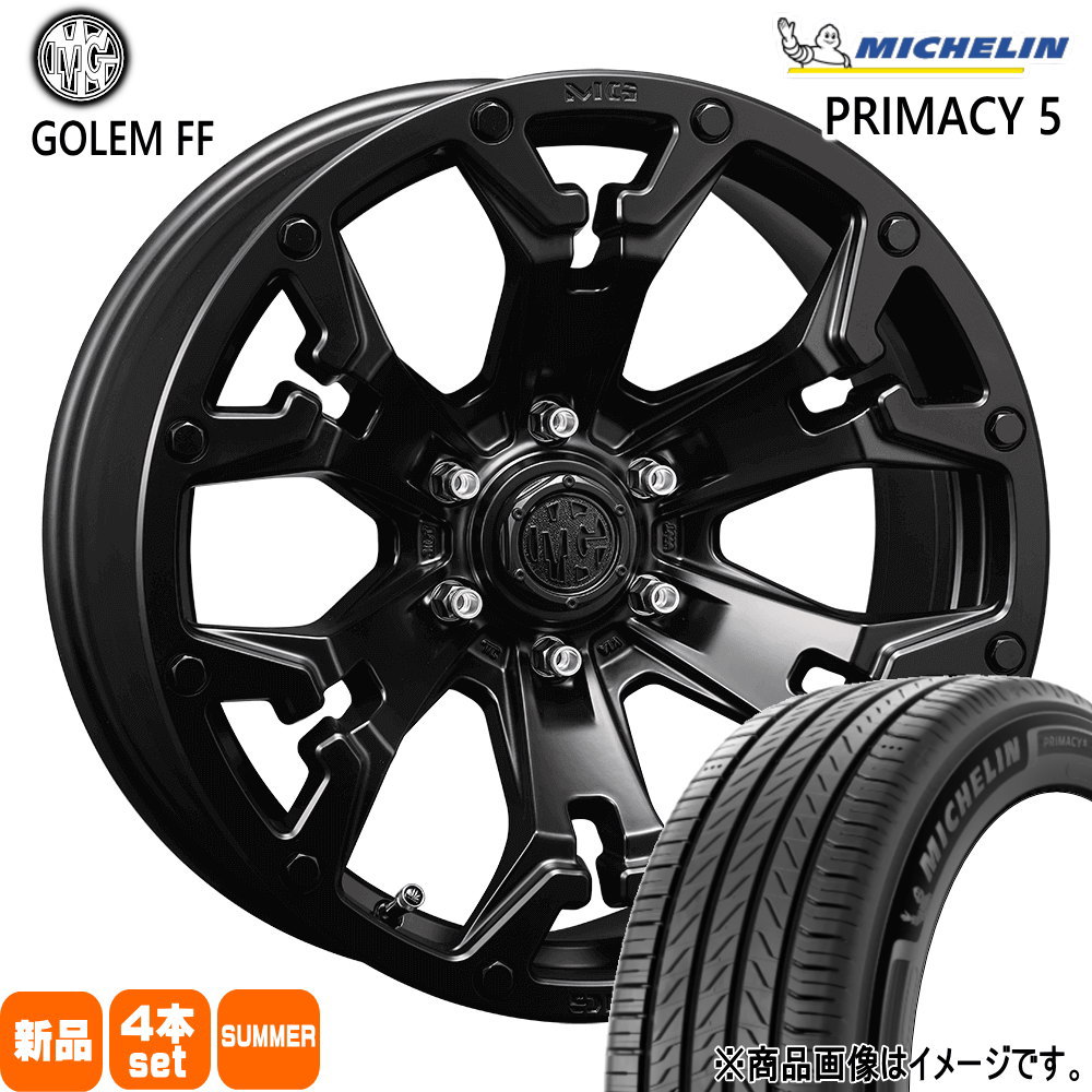205/65R16 95W プライマシー5 RIMACY 5 ミシュラン MICHELIN 新品 夏用 サマータイヤ ホイール 4本セット CRIMSON MG GOLEM FF 16&times;7.0+35 5/114.3｜タイヤショップ78
