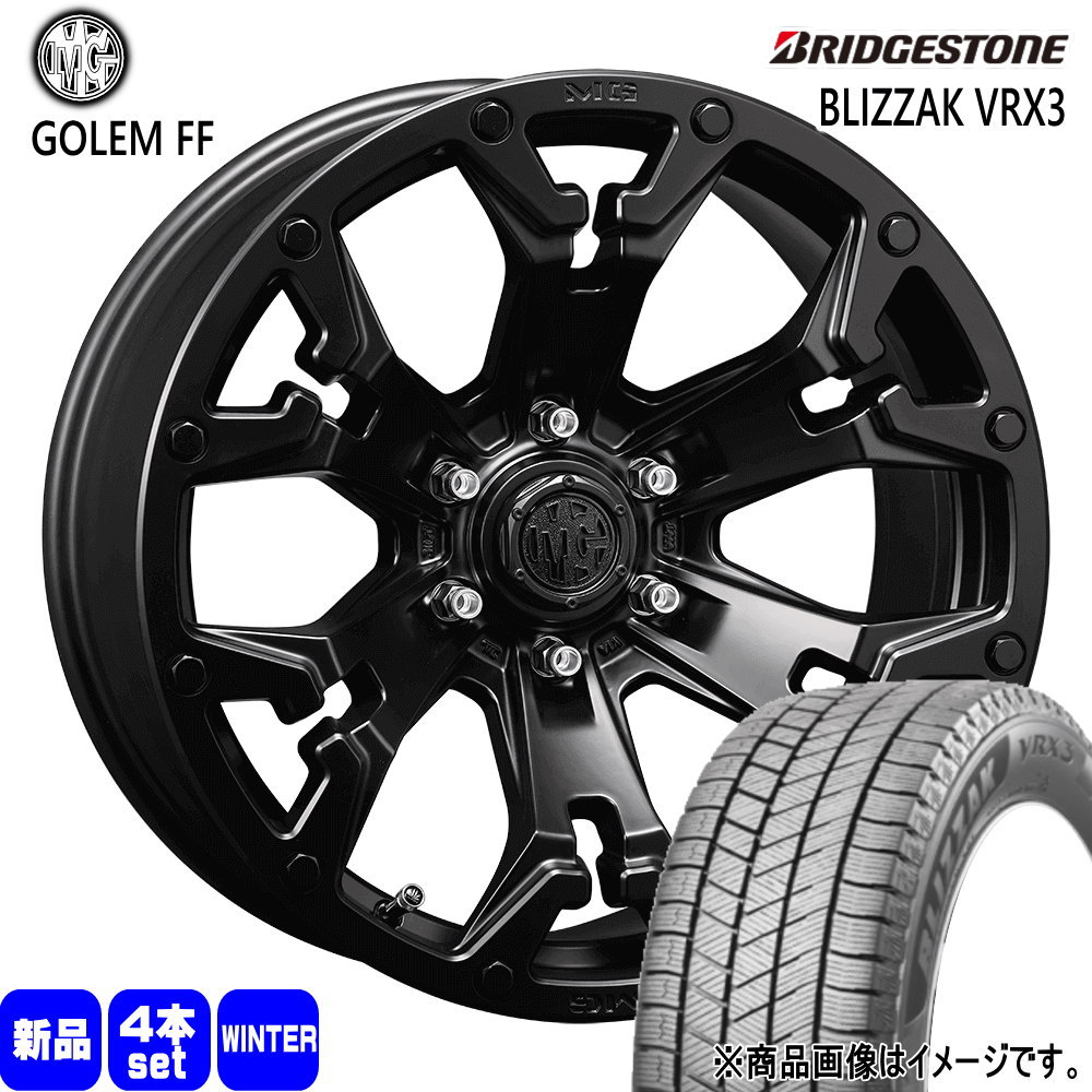 225/65R17 102Q ブリザック VRX3 BLIZZAK VRX3 ブリヂストン BRIDGESTONE 新品 冬用 スタッドレスタイヤ ホイール 4本セット CRIMSON MG GOLEM FF 17&times;7.0+32 5/114.3｜タイヤショップ78