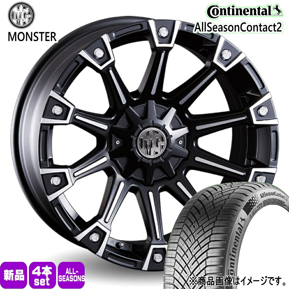 215/65R16 102V XL オールシーズンコンタクト2 AllSeasonContact2 コンチネンタル Continental 新品 夏冬兼用 オールシーズンタイヤ ホイール 4本セット CRIMSON MG MONSTER 16×7.0+35 5/114.3|タイヤショップ78