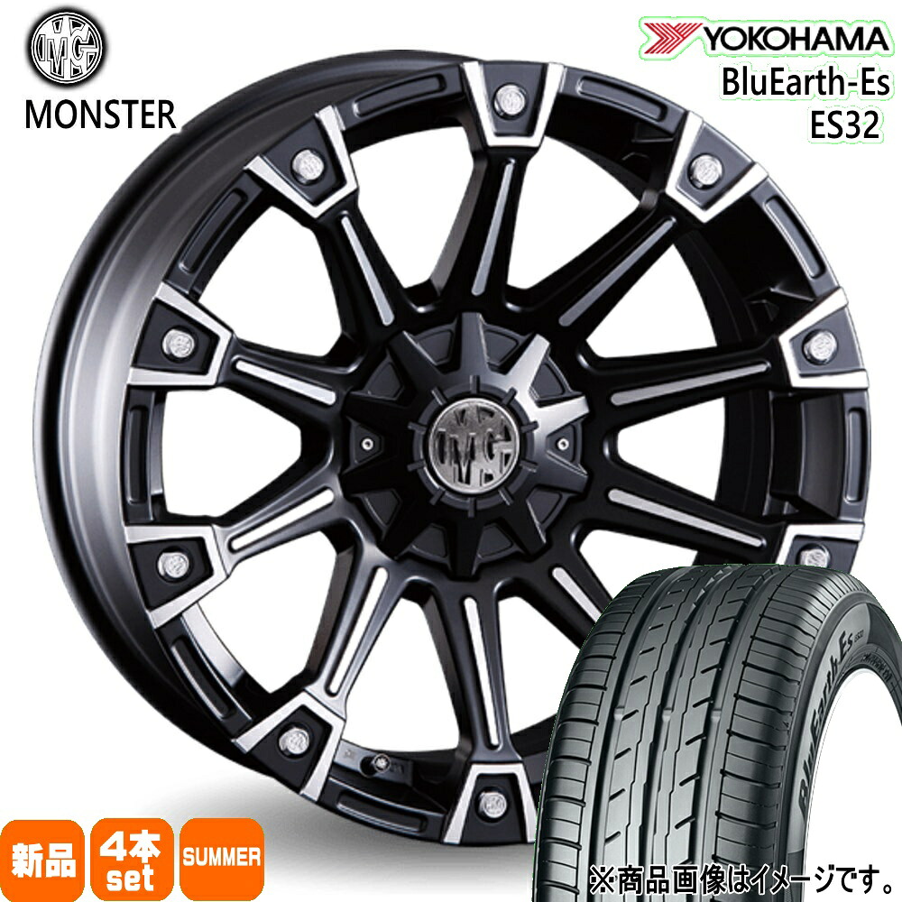 215/60R17 96H ブルーアース ES ES32 BluEarth-Es ES32 ヨコハマ YOKOHAMA 新品 夏用 サマータイヤ ホイール 4本セット CRIMSON MG MONSTER 17&times;7.0+38 6/139.7｜タイヤショップ78 127,435円