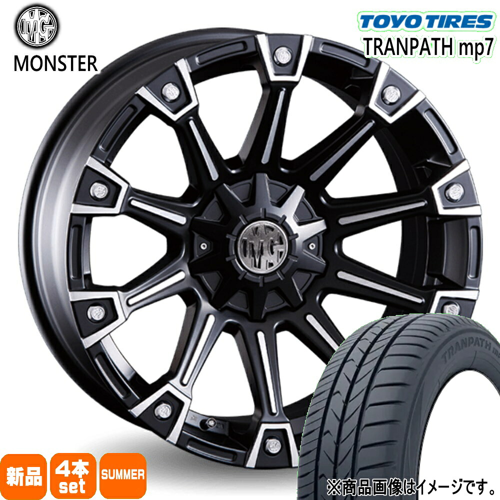 205/60R16 トランパス mp7 TRANPATH mp7 トーヨータイヤ TOYOTIRES 新品 夏用 サマータイヤ ホイール 4本セット CRIMSON MG MONSTER 16×7.0+35 5/114.3|タイヤショップ78