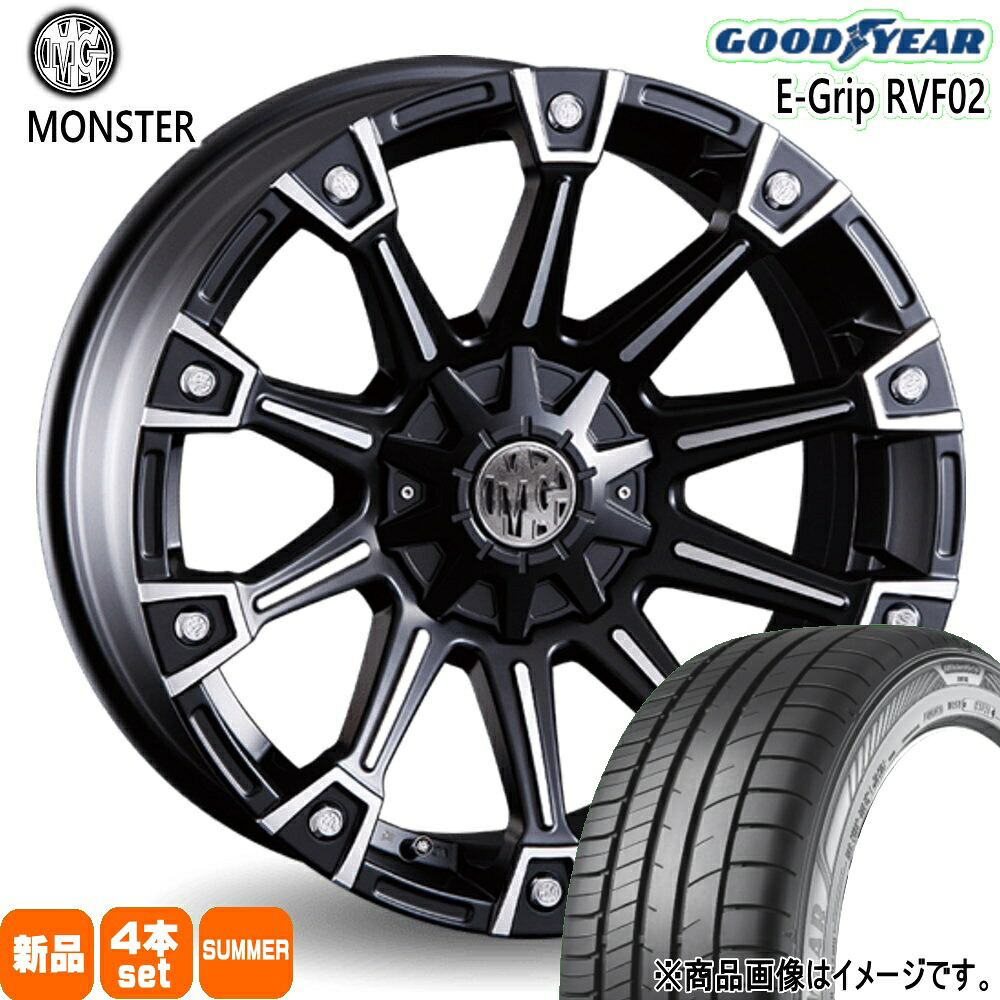 205/60R16 92V エフィシェントグリップ RVF02 EfficentGrip RVF02 グッドイヤー GOODYEAR 新品 夏用 サマータイヤ ホイール 4本セット CRIMSON MG MONSTER 16&times;7.0+35 5/114.3｜タイヤショップ78