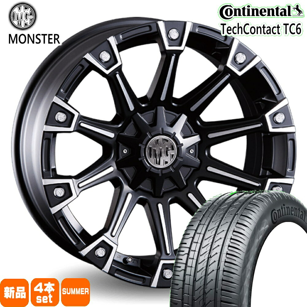205/60R16 96V XL テックコンタクト TC6 TechContact TC6 コンチネンタル Continental 新品 夏用 サマータイヤ ホイール 4本セット CRIMSON MG MONSTER 16&times;7.0+35 5/114.3｜タイヤショップ78