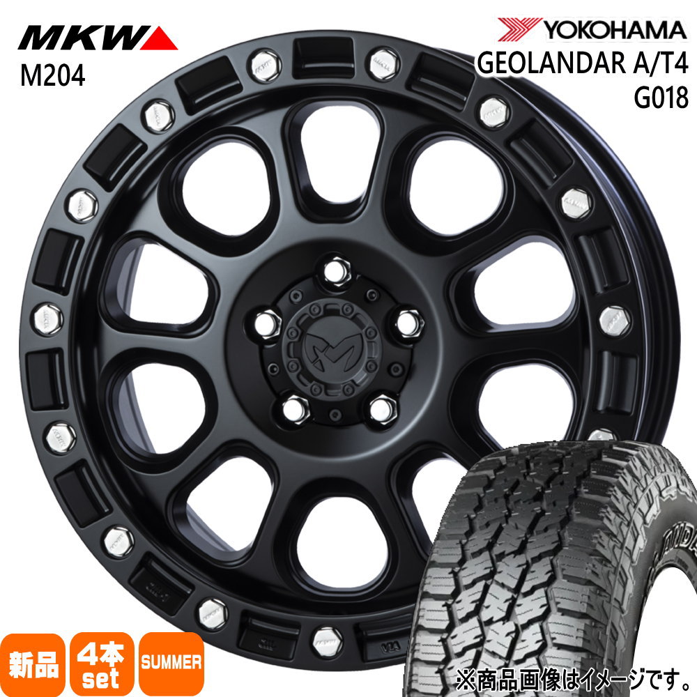 215/70R16 100H ジオランダー AT4 G018 GEOLANDAR A/T4 G018 ヨコハマ YOKOHAMA 新品 夏用 サマータイヤ ホイール 4本セット TRISTAR MKW M204 16&times;7.0+25 5/114.3｜タイヤショップ78