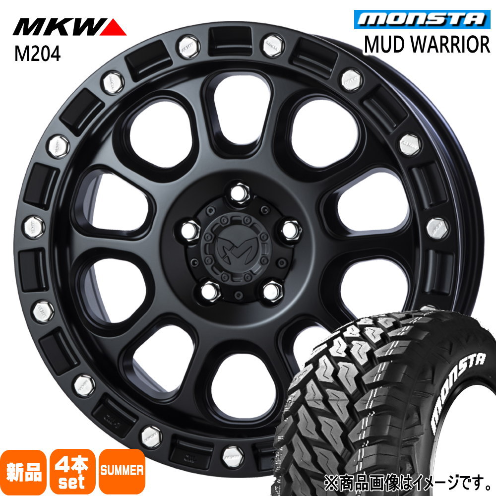 215/70R16 107/105Q LT マッドウォーリア MUD WARRIOR モンスタ MONSTA 新品 夏用 サマータイヤ ホイール 4本セット TRISTAR MKW M204 16×7.0+25 5/114.3|タイヤショップ78