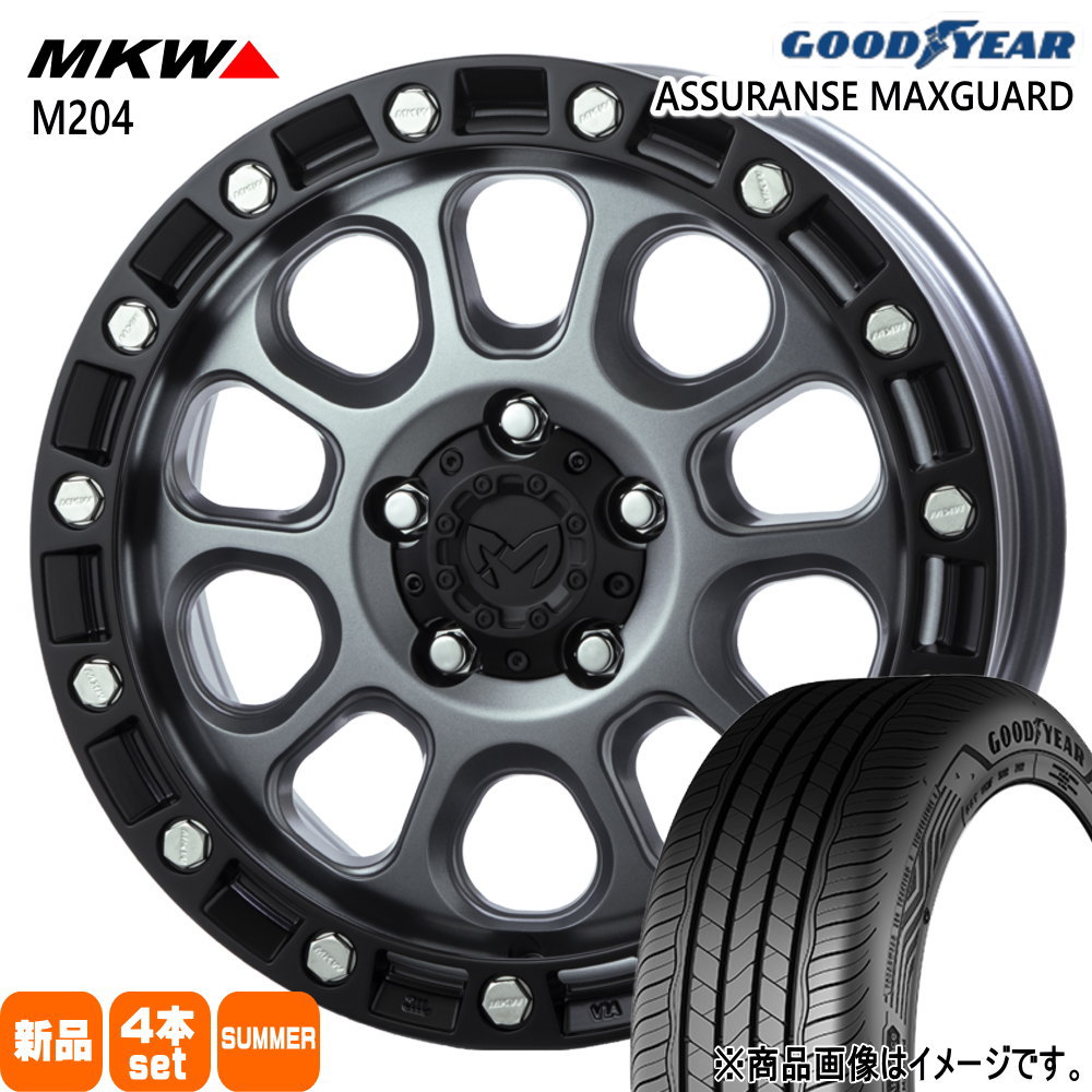 205/65R16 95H アシュランス マックスガード ASSURANCE MAXGUARD グッドイヤー GOODYEAR 新品 夏用 サマータイヤ ホイール 4本セット TRISTAR MKW M204 16×7.0+35 5/114.3|タイヤショップ78