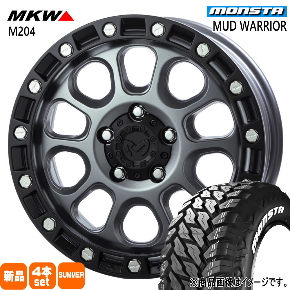 215/70R16 107/105Q LT マッドウォーリア MUD WARRIOR モンスタ MONSTA 新品 夏用 サマータイヤ ホイール 4本セット TRISTAR MKW M204 16×7.0+35 5/114.3|タイヤショップ78