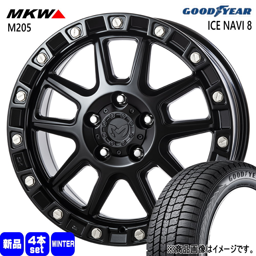 225/60R18 100Q アイスナビ8 ICE NAVI 8 グッドイヤー GOODYEAR 新品 冬用 スタッドレスタイヤ ホイール 4本セット TRISTAR MKW M205 18&times;8.0+40 5/114.3｜タイヤショップ78