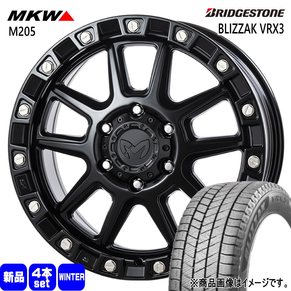 265/60R18 110Q ブリザック VRX3 BLIZZAK VRX3 ブリヂストン BRIDGESTONE 新品 冬用 スタッドレスタイヤ ホイール 4本セット TRISTAR MKW M205 18&times;8.0+20 6/139.7｜タイヤショップ78