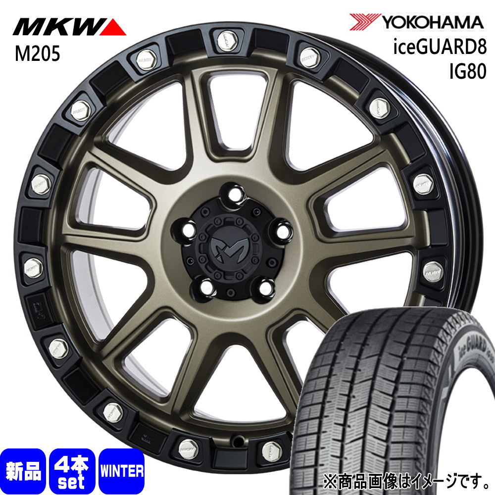 225/60R18 104Q XL アイスガード8 IG80 iceGUARD8 IG80 ヨコハマ YOKOHAMA 新品 冬用 スタッドレスタイヤ ホイール 4本セット TRISTAR MKW M205 18×8.0+40 5/114.3|タイヤショップ78