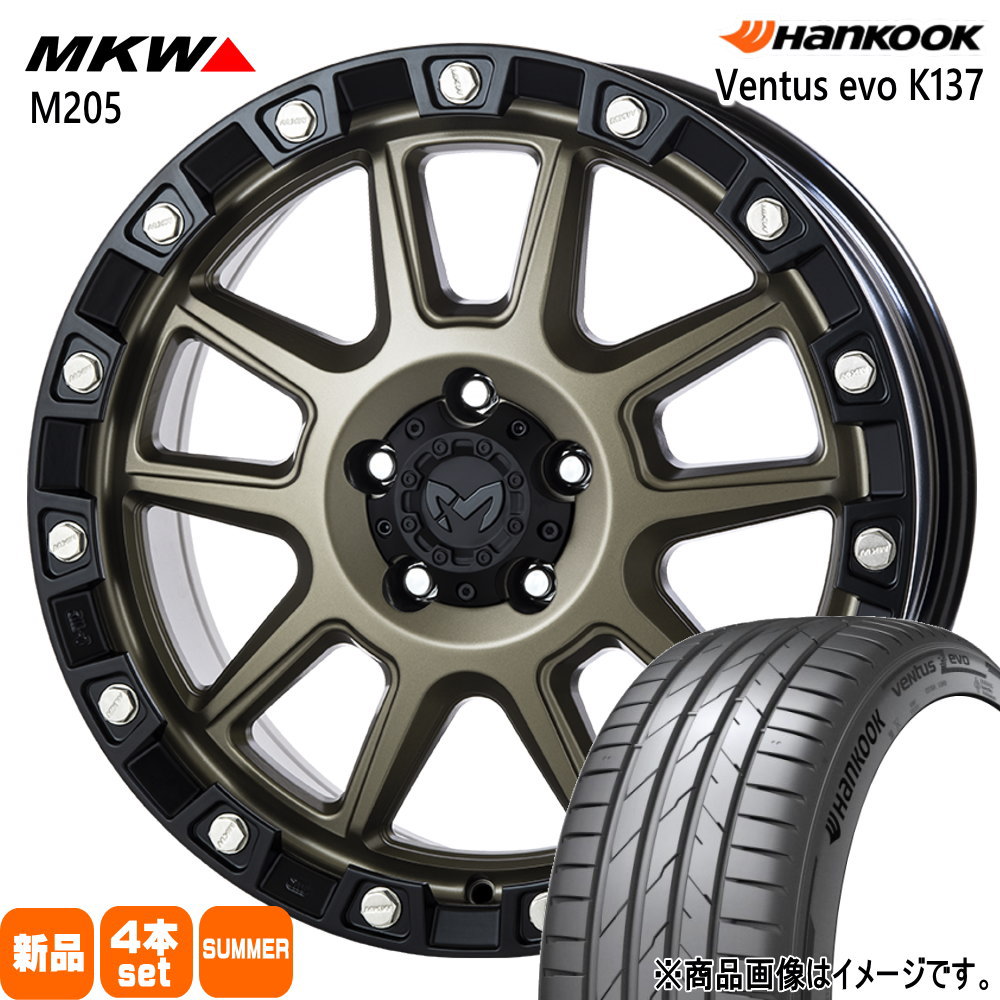 235/55R18 104Y XL ベンタス エボ SUV K137A Ventus evo SUV K137A ハンコック HANKOOK 新品 夏用 サマータイヤ ホイール 4本セット TRISTAR MKW M205 18×8.0+40 5/114.3|タイヤショップ78