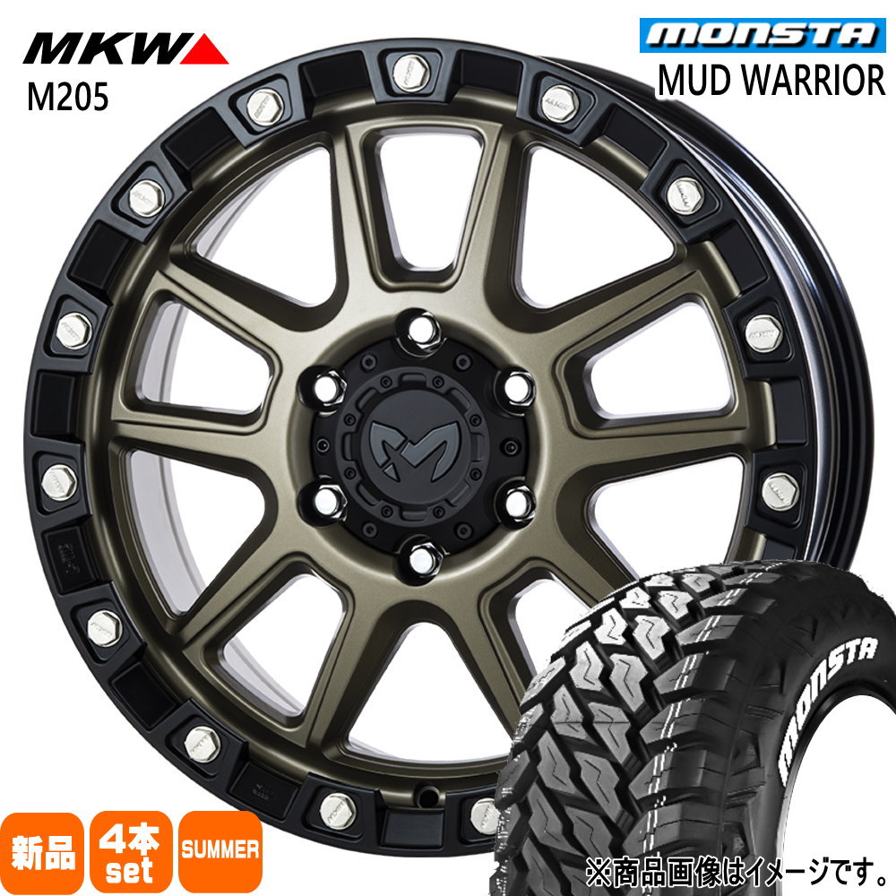 265/60R18 119/116Q マッドウォーリア MUD WARRIOR モンスタ MONSTA 新品 夏用 サマータイヤ ホイール 4本セット TRISTAR MKW M205 18&times;8.0+20 6/139.7｜タイヤショップ78