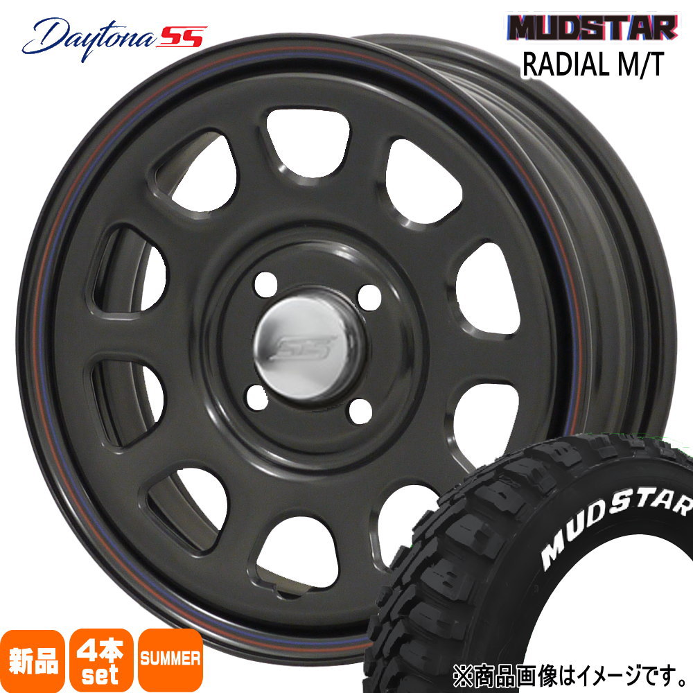 165/65R14 79S ラジアル MT RADIAL MT マッドスター MUDSTAR 新品 夏用 サマータイヤ ホイール 4本セット MLJ Dyatona SS 14&times;5.0+42 4/100 14インチ｜タイヤショップ78