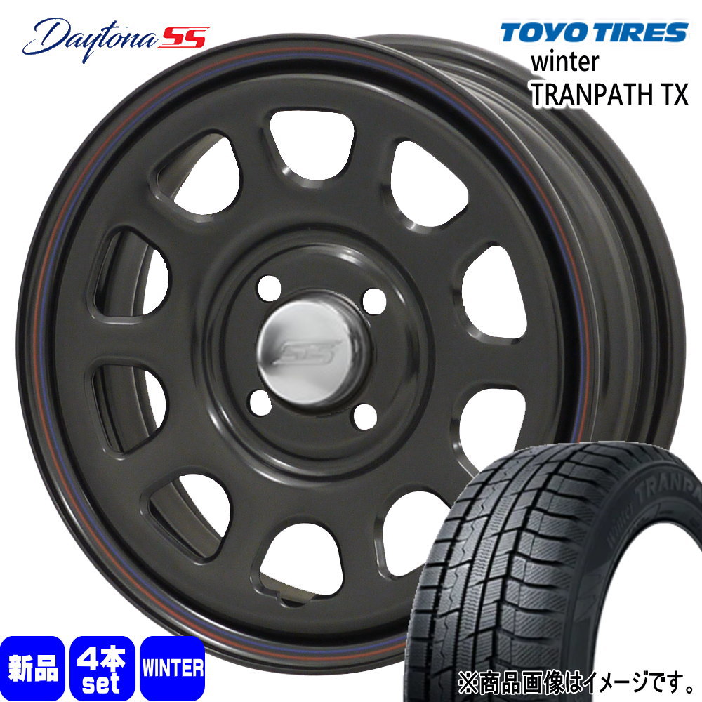165/65R14 79Q ウィンタートランパス TX WinterTRANPATH TX トーヨータイヤ TOYOTIRES 新品 冬用 スタッドレスタイヤ ホイール 4本セット MLJ Dyatona SS 14&times;5.0+42 4/100 14インチ｜タイヤショップ78