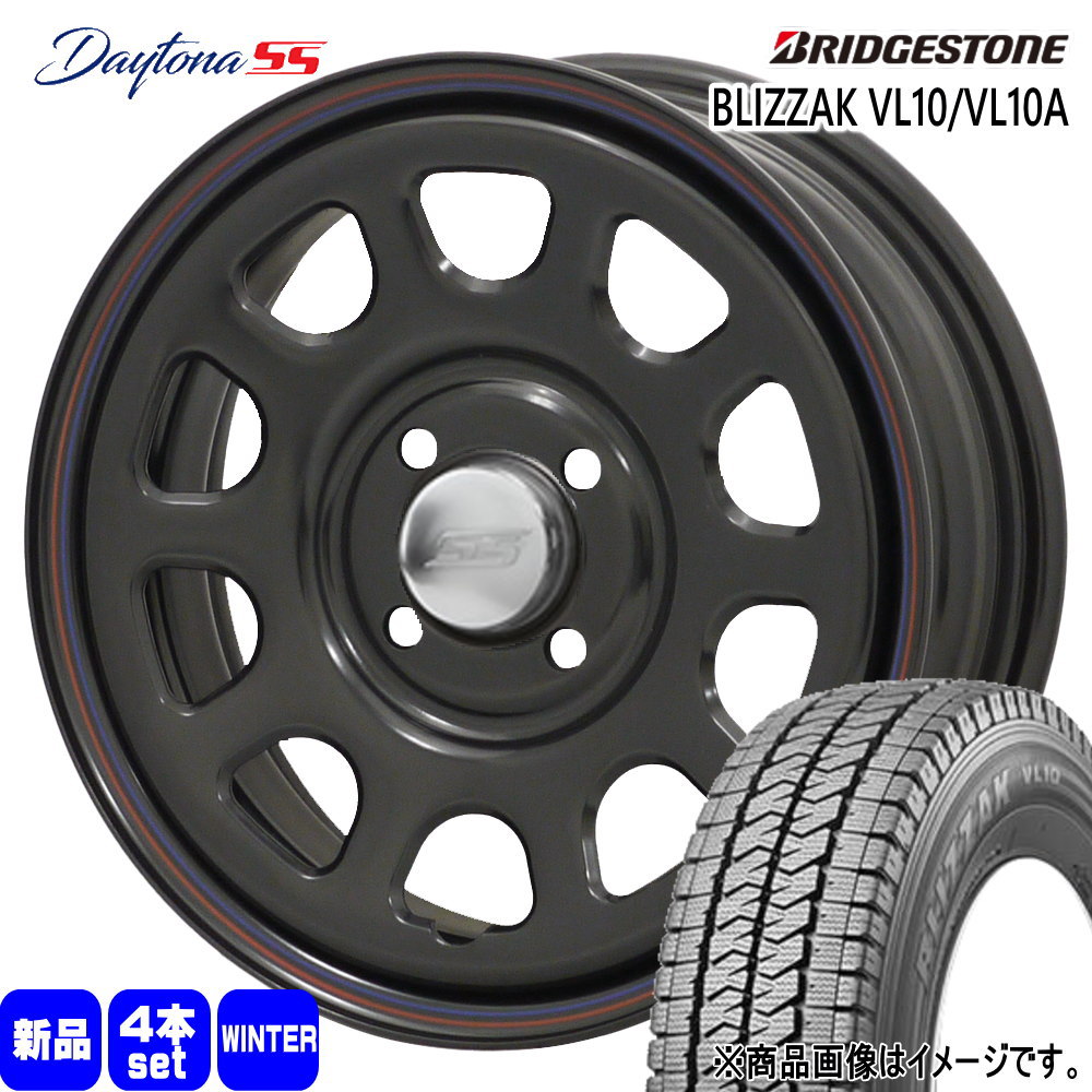 175/80R14 99/98N LT ブリザック VL10A BLIZZAK VL10A ブリヂストン BRIDGESTONE 新品 冬用 スタッドレスタイヤ ホイール 4本セット MLJ Dyatona SS 14&times;5.0+42 4/100 14インチ｜タイヤショップ78 74,355円