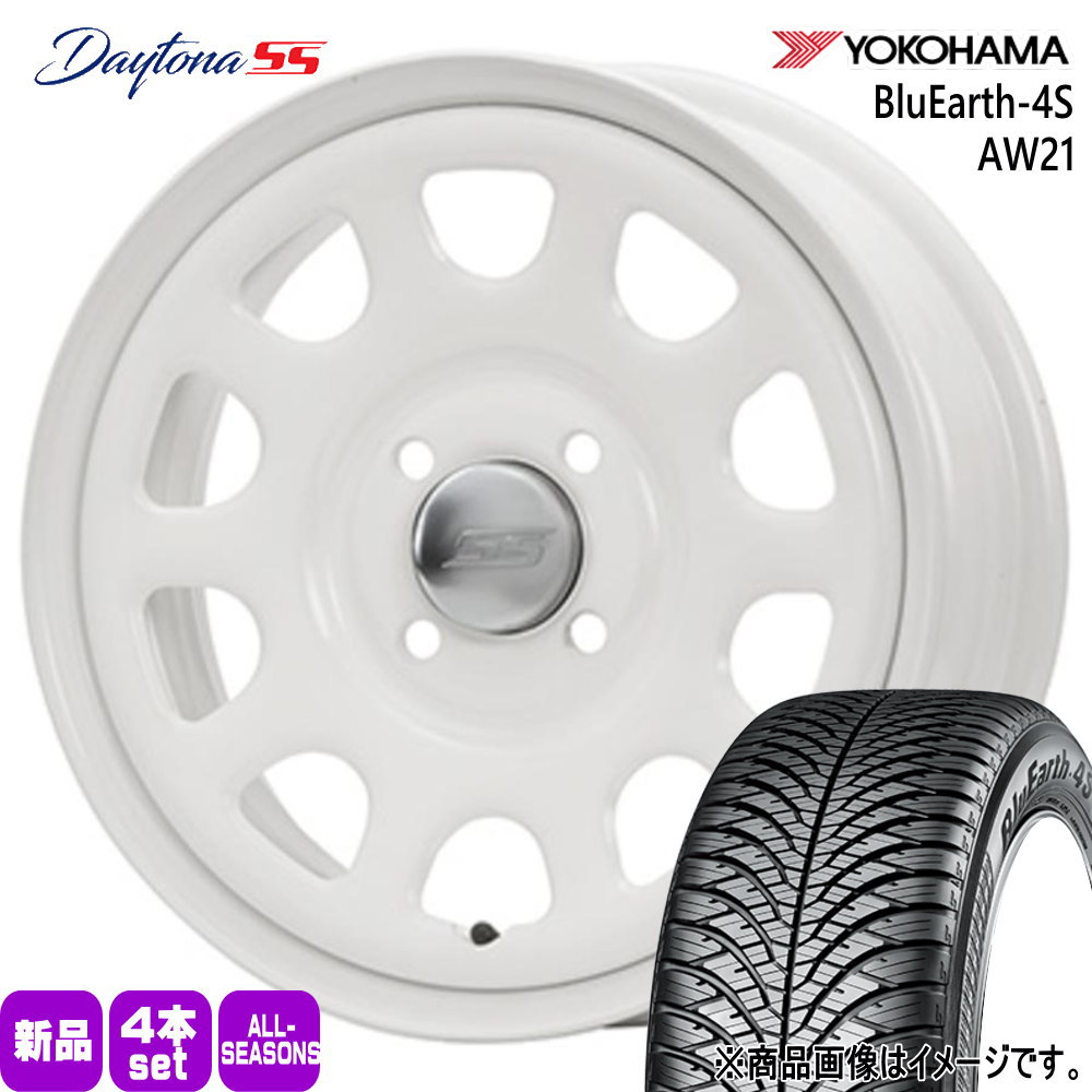 165/65R14 79H ブルーアース 4S AW21 BluEarth-4S AW21 ヨコハマ YOKOHAMA 新品 夏冬兼用 オールシーズンタイヤ ホイール 4本セット MLJ Dyatona SS 14&times;5.0+42 4/100 14インチ｜タイヤショップ78