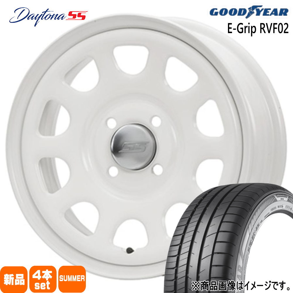 165/65R14 79H エフィシェントグリップ RVF02 EfficentGrip RVF02 グッドイヤー GOODYEAR 新品 夏用 サマータイヤ ホイール 4本セット MLJ Dyatona SS 14&times;5.0+42 4/100 14インチ｜タイヤショップ78