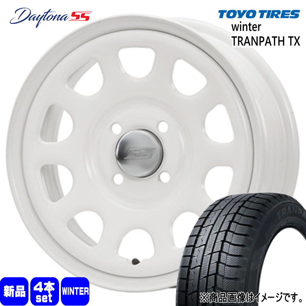 165/65R14 79Q ウィンタートランパス TX WinterTRANPATH TX トーヨータイヤ TOYOTIRES 新品 冬用 スタッドレスタイヤ ホイール 4本セット MLJ Dyatona SS 14&times;5.0+42 4/100 14インチ｜タイヤショップ78