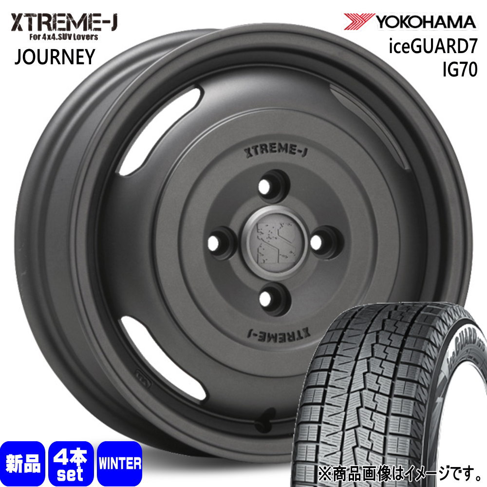 165/70R14 81Q アイスガード7 IG70 iceGUARD7 IG70 ヨコハマ YOKOHAMA 新品 冬用 スタッドレスタイヤ ホイール 4本セット MLJ XTREME-J JOURNEY 14&times;4.5+43 4/100 14インチ｜タイヤショップ78
