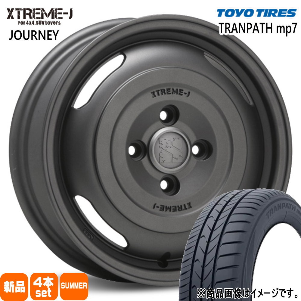 165/65R14 トランパス mp7 TRANPATH mp7 トーヨータイヤ TOYOTIRES 新品 夏用 サマータイヤ ホイール 4本セット MLJ XTREME-J JOURNEY 14×4.5+43 4/100 14インチ|タイヤショップ78