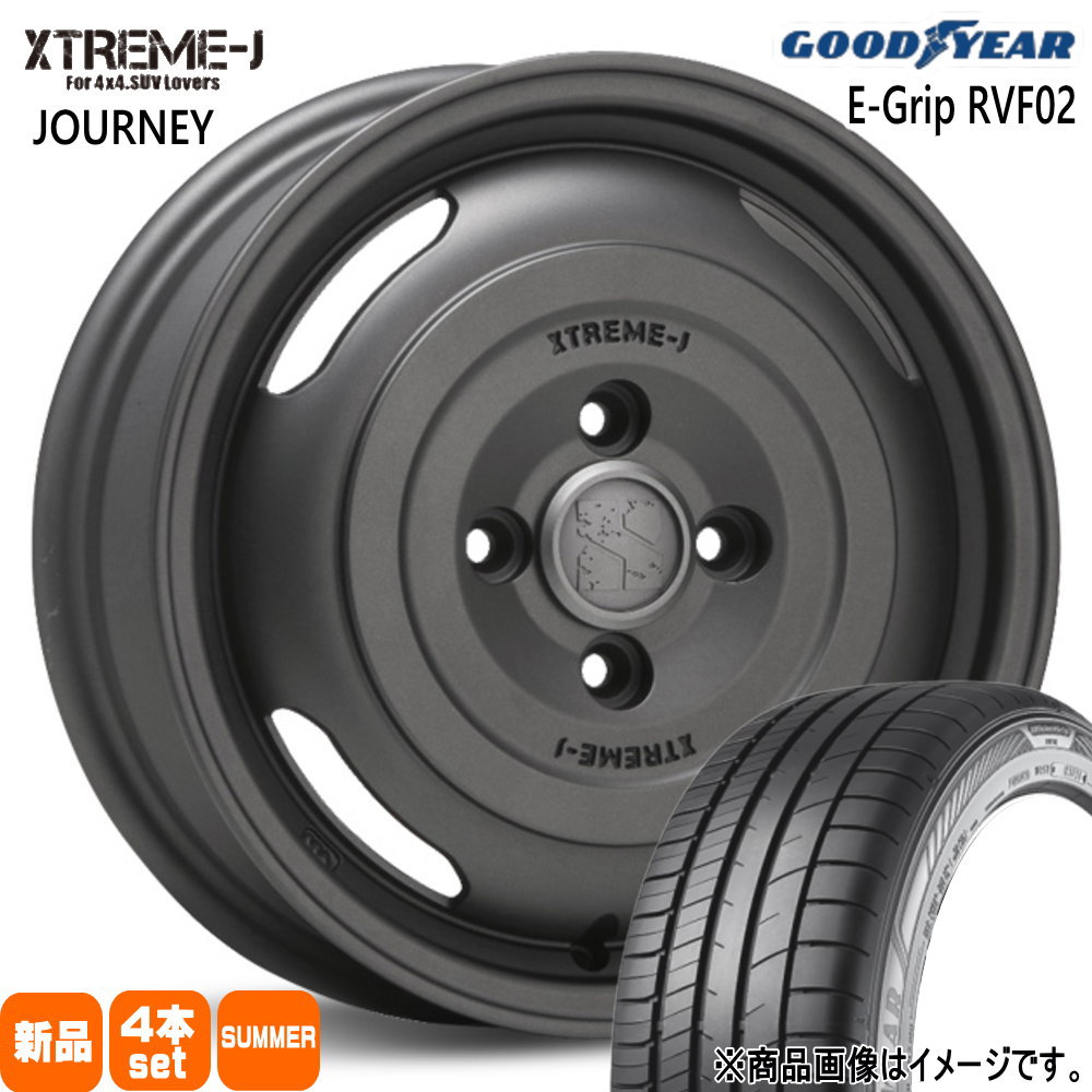 155/65R14 75H エフィシェントグリップ RVF02 EfficentGrip RVF02 グッドイヤー GOODYEAR 新品 夏用 サマータイヤ ホイール 4本セット MLJ XTREME-J JOURNEY 14×4.5+43 4/100 14インチ|タイヤショップ78