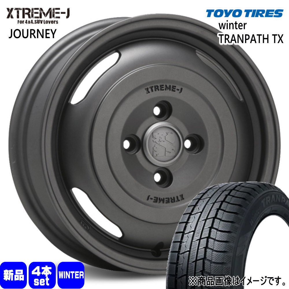 165/65R14 79Q ウィンタートランパス TX WinterTRANPATH TX トーヨータイヤ TOYOTIRES 新品 冬用 スタッドレスタイヤ ホイール 4本セット MLJ XTREME-J JOURNEY 14×4.5+43 4/100 14インチ|タイヤショップ78