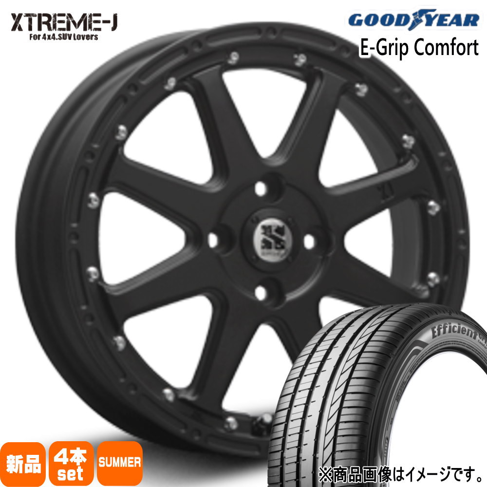 165/60R14 75H エフィシェントグリップ コンフォート EfficientGrip Comfort グッドイヤー GOODYEAR 新品 夏用 サマータイヤ ホイール 4本セット MLJ XTREME-J 14&times;4.5+43 4/100 14インチ｜タイヤショップ78