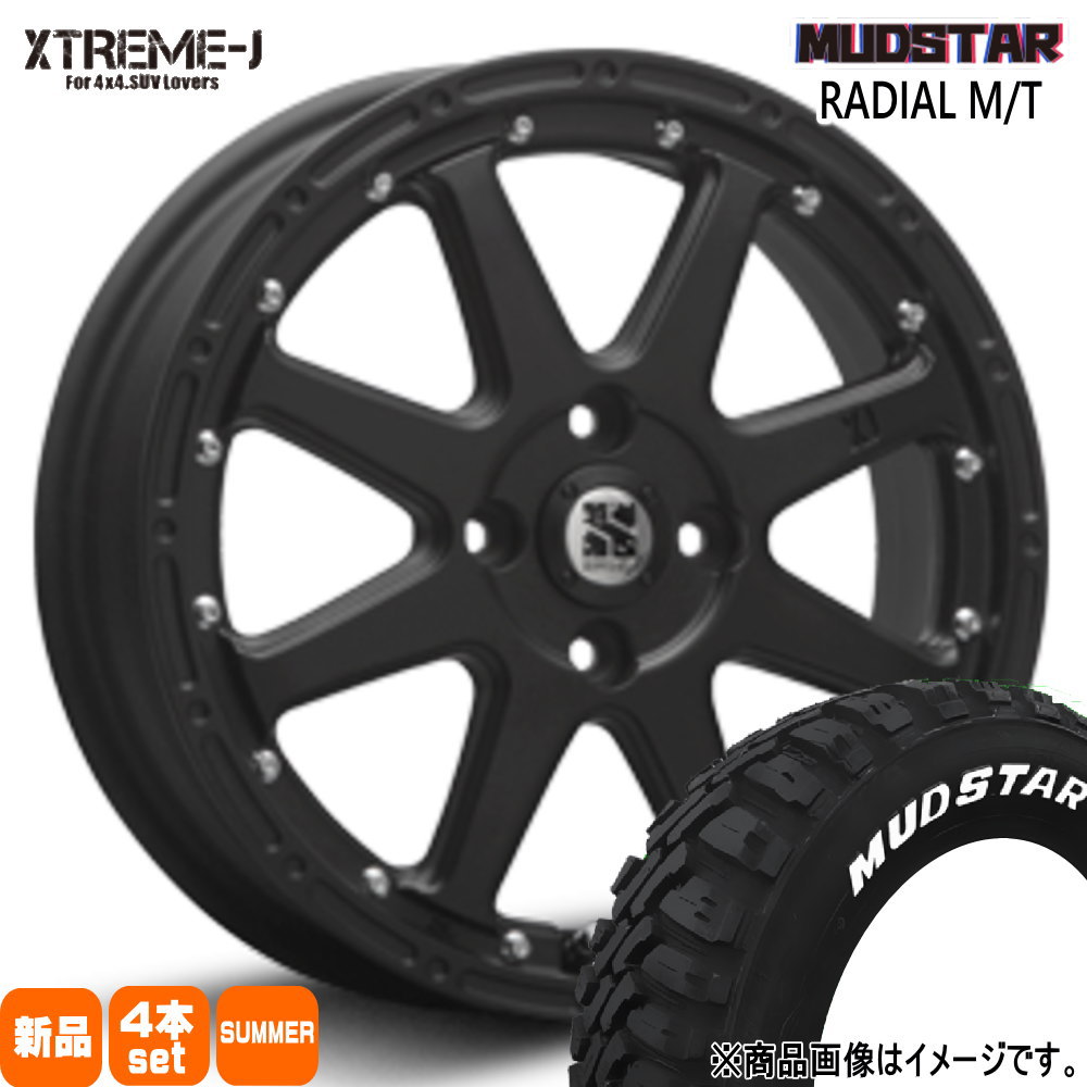 165/60R15 77S ラジアル MT RADIAL MT マッドスター MUDSTAR 新品 夏用 サマータイヤ ホイール 4本セット MLJ XTREME-J 15×4.5+43 4/100 15インチ|タイヤショップ78