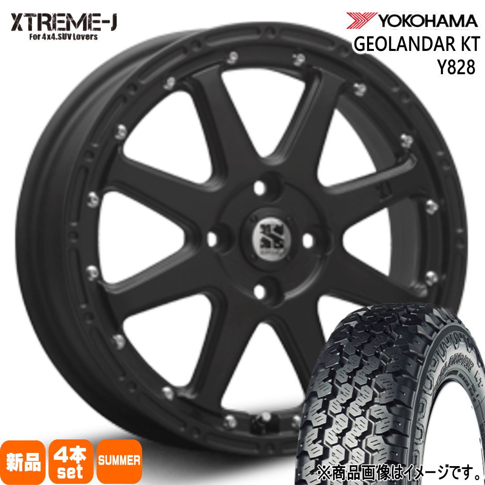 145/80R12 80/78N LT ジオランダー KT Y828 GEOLANDAR KT Y828 ヨコハマ YOKOHAMA 新品 夏用 サマータイヤ ホイール 4本セット MLJ XTREME-J 12&times;4.0+42 4/100 12インチ｜タイヤショップ78