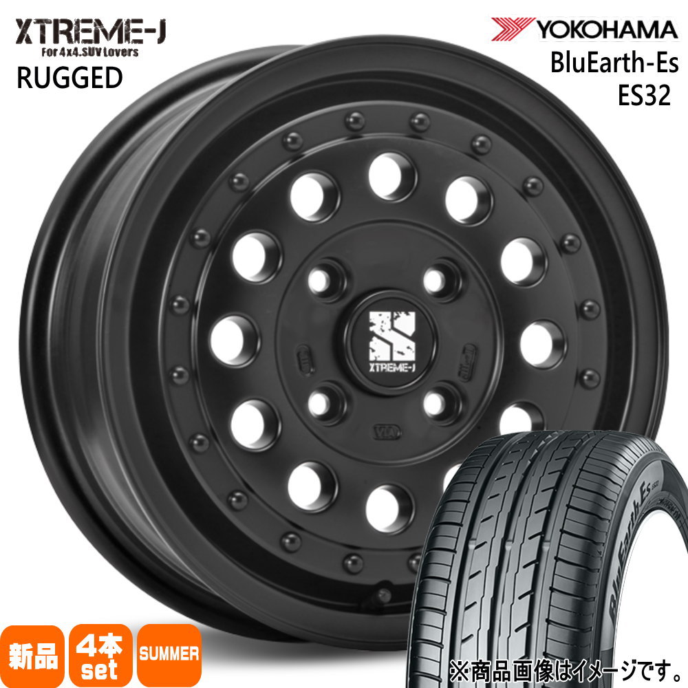 165/60R14 75T ブルーアース ES ES32 BluEarth-Es ES32 ヨコハマ YOKOHAMA 新品 夏用 サマータイヤ ホイール 4本セット MLJ XTREME-J RUGGED 14×5.0+45 4/100 14インチ|タイヤショップ78
