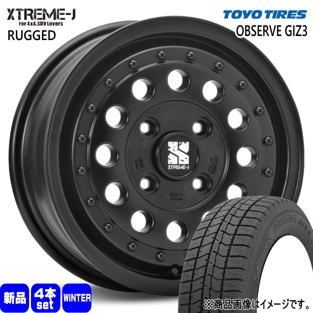 165/55R14 オブザーブ ギズ3 OBSERVE GIZ3 トーヨータイヤ TOYOTIRES 新品 冬用 スタッドレスタイヤ ホイール 4本セット MLJ XTREME-J RUGGED 14×5.0+45 4/100 14インチ|タイヤショップ78
