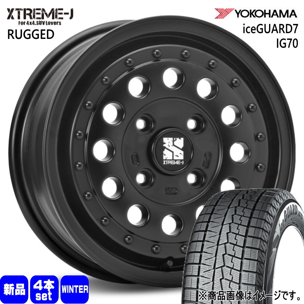 165/65R14 79Q アイスガード7 IG70 iceGUARD7 IG70 ヨコハマ YOKOHAMA 新品 冬用 スタッドレスタイヤ ホイール 4本セット MLJ XTREME-J RUGGED 14×5.0+45 4/100 14インチ|タイヤショップ78