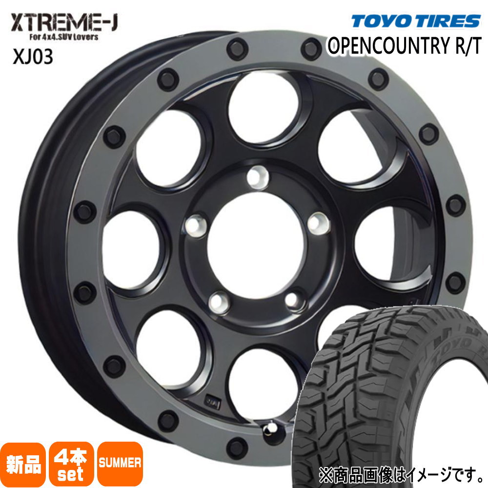 215/70R16 100Q オープンカントリー RT OPENCOUNTRY R/T トーヨータイヤ TOYOTIRES 新品 夏用 サマータイヤ ホイール 4本セット MLJ XTREME-J XJ03 16&times;6.0-5 5/139.7 16インチ｜タイヤショップ78